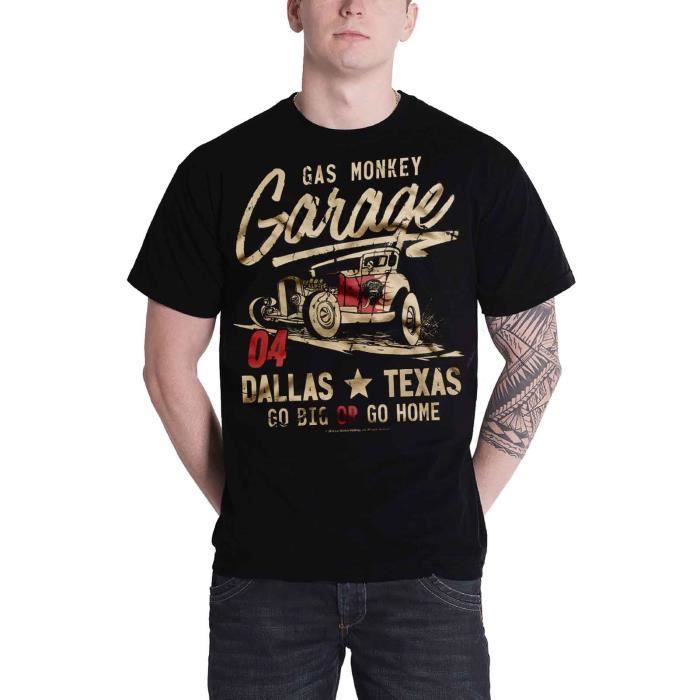 Gas Monkey Garage Go Big Or Go Home T-Shirt Manches Courtes Noir