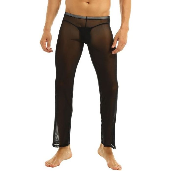 Homme Legging Transparent Bas de Pyjama Homme Collant de Sport