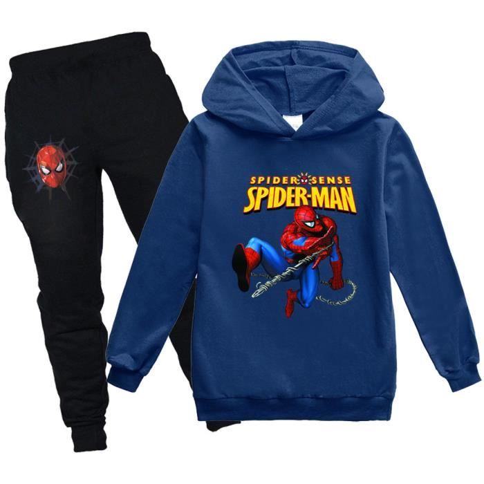 Spiderman Ensemble Hoodies Sweatshirt et Pantalons Enfant Jogging Bleu Cdiscount Pret a Porter