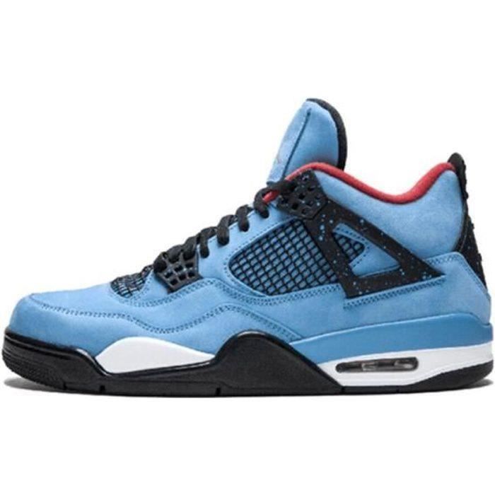 Baskets Air-Jordan 4 Retro Jordans four AJ4 Chaussures de basket pour  hommes et femmes bleu bleu - Cdiscount Chaussures
