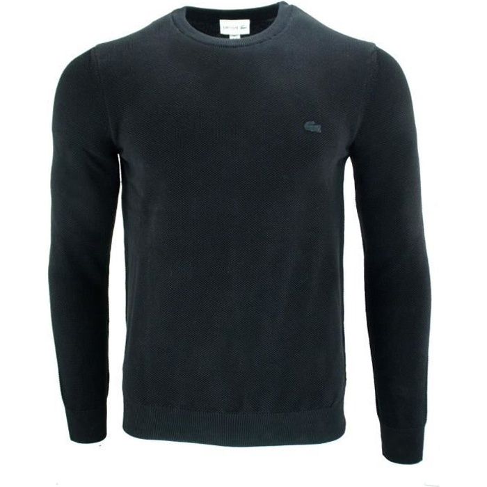PULL LACOSTE HOMME COL ROND NOIR Noir Cdiscount Pret a Porter