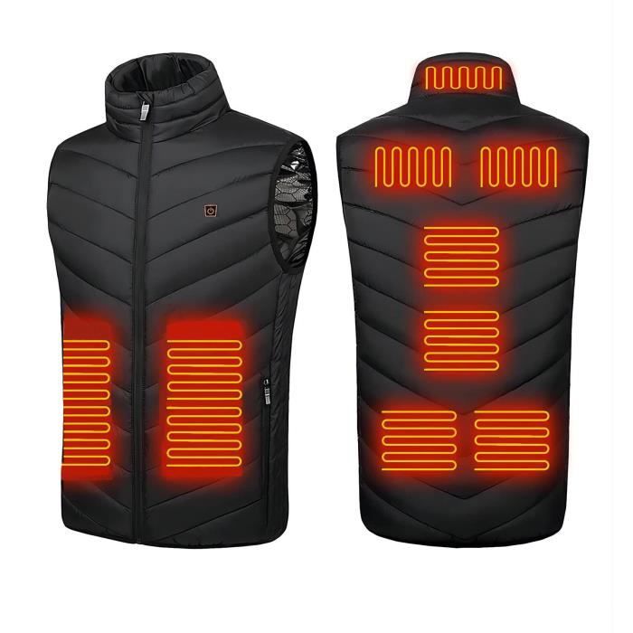Dan&Dre Vêtement Gilet Vest Chauffant électrique Thermique USB Avec Trois Réglages De Température Unisex Modèle Hiver 2021 Noir - Prêt-à-Porter