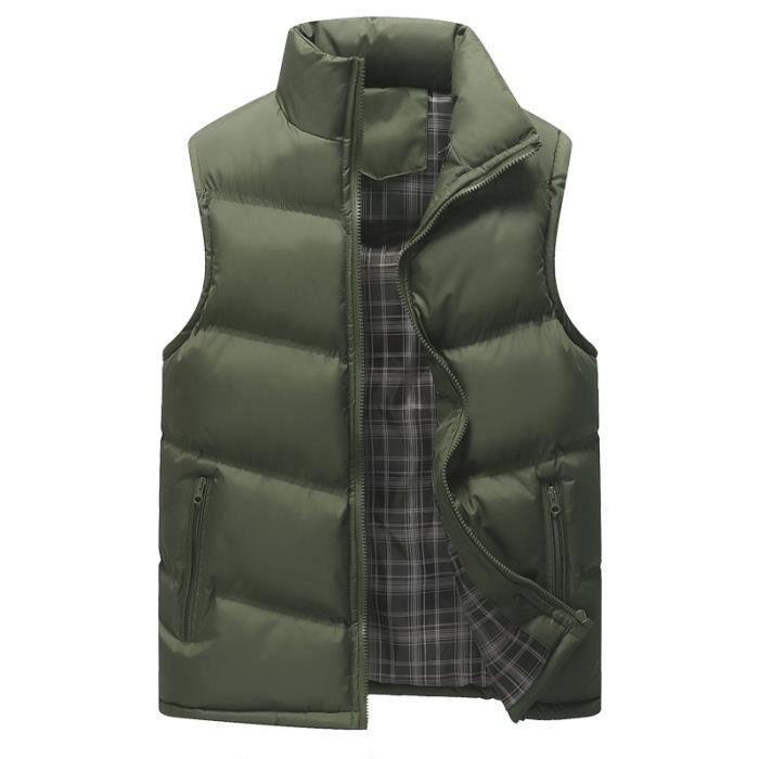 Veste sans Manches Homme en Hiver Gilet Padded Bodywarmer de Sport Doudoune Legere Manteau Epais M24C3 Orange Vert Vert Cdiscount Pret a Porter