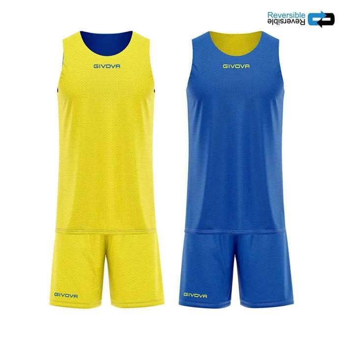 Ensemble maillot et short réversible enfant Givova - amarillo/royal Ensemble maillot et short réversible enfant Givova - amarillo/royal