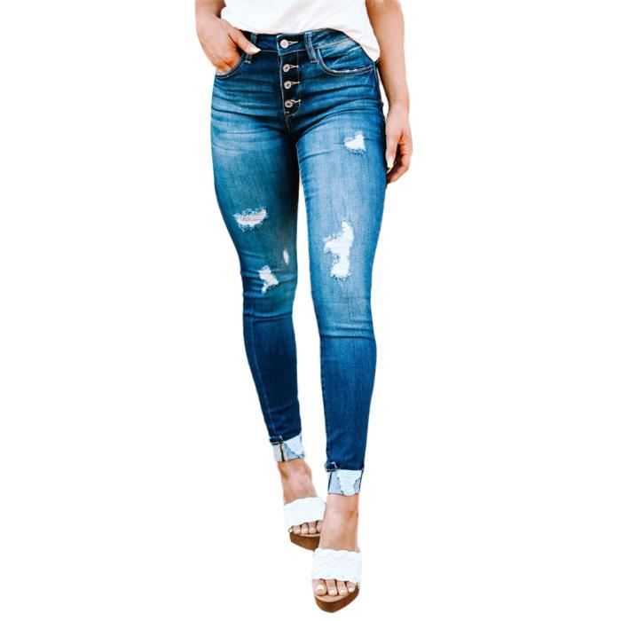 Jeans femme déchiré discount
