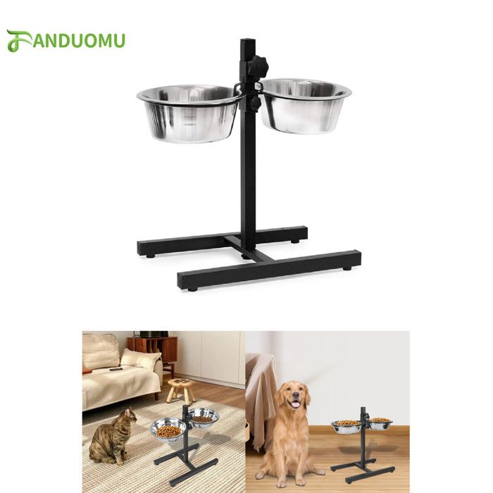 Comparer les prix de Porte-gamelle pour chien - OHMG - HSTURYZ - 2 x 1,8 L - hauteur réglable - noir