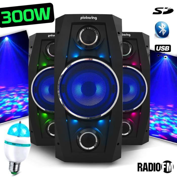 Enceinte Bluetooth Autonome Pickering Panther BLASTER300 300W Avec LED RGB - Parfaite Pour Fêtes, Karaoké Et événements Extérieurs