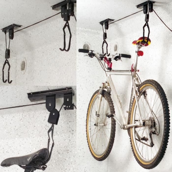 Elévateur de plafond Support de roue Plafond Support vélo vélo Bike Câble