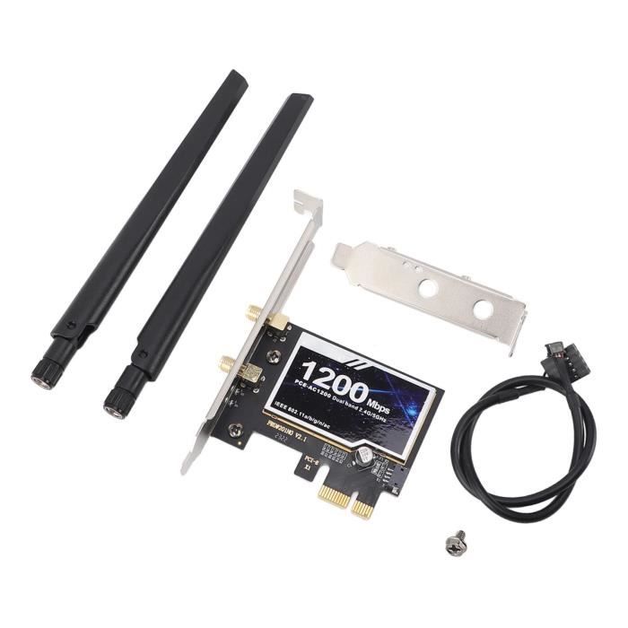 FAN-Carte Réseau Sans Fil PCIE Adaptateur WiFi Pour PC De Bureau+Bluetooth 4.0 Windows 7/8/10