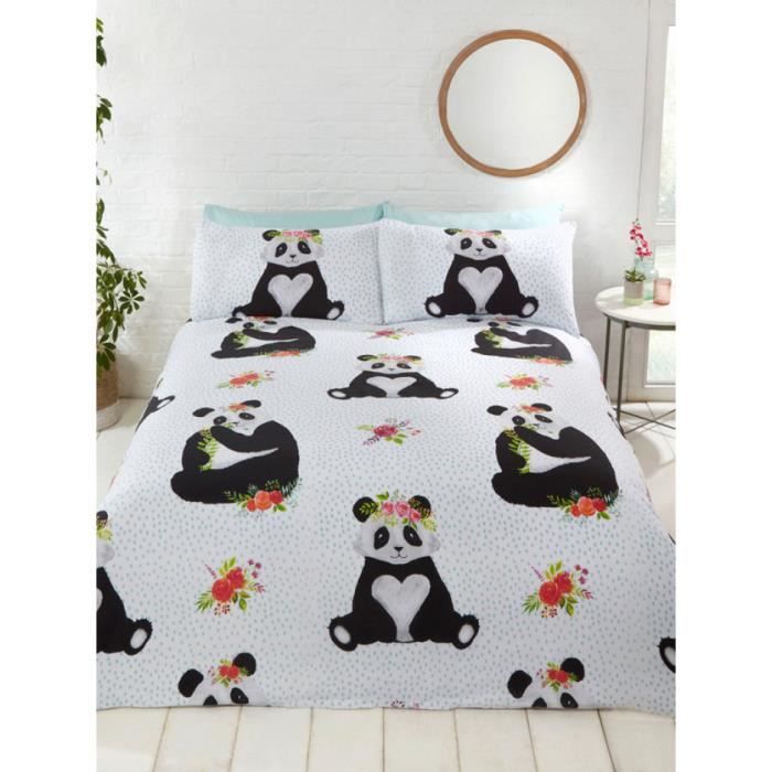 Panda Parure de lit Multicolore 200 x 200 cm Double