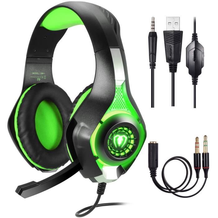 Casque Gaming IWotto - Réduction De Bruit - Confortable - Contrôle Sonore - Pour Jeux Et Musique