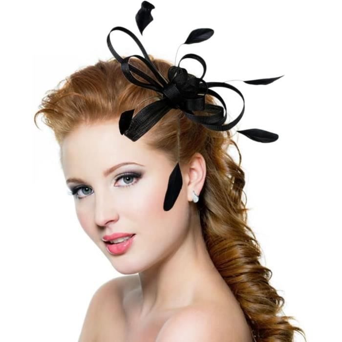 Épingle à Cheveux Mariage IBLUELOVER - Plume Fleurs - Blanc - Accessoire Soirée