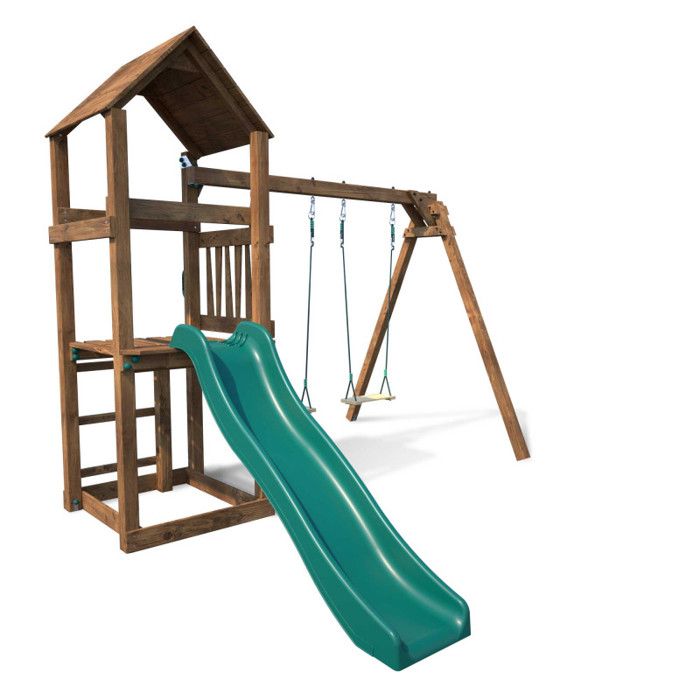Aire de jeux bois avec toboggan NOUMEA