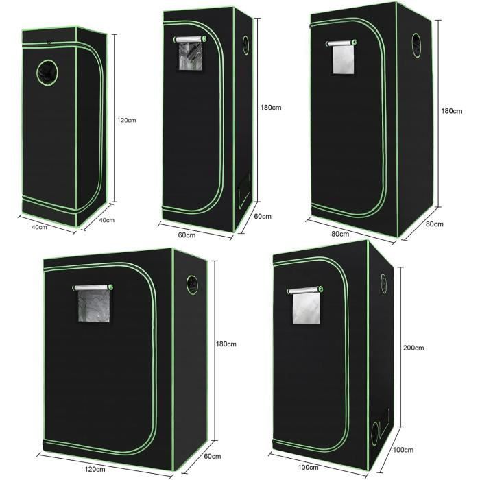 HOMEKING Growtent 60 x 60 x 180 cm, ideaal voor beginners en professionals, kweektent voor hydroculturen, stabiel, lichtdicht 1680D en reflecterend, indoor box broeikas, hydrocultuur systeem, groen HOMEKING Growtent 60 x 60 x 180 cm, ideaal voor beginners en professionals, kweektent voor hydroculturen, stabiel, lichtdicht 1680D en reflecterend, indoor box broeikas, hydrocultuur systeem, groen