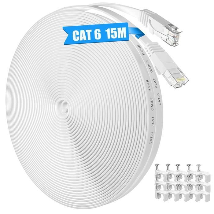 Câbles Ethernet CAT6 RJ45 - Lot De Câbles Réseau 1M, 5M, 20M Pour Connexion Haut Débit