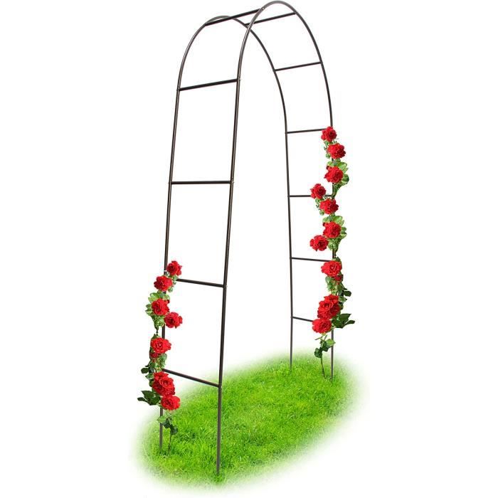 Demi-Arche De Jardin En Métal Noir Pour Rosiers Et Plantes Grimpantes – 220 à 300 Cm, Robuste Et Élégante