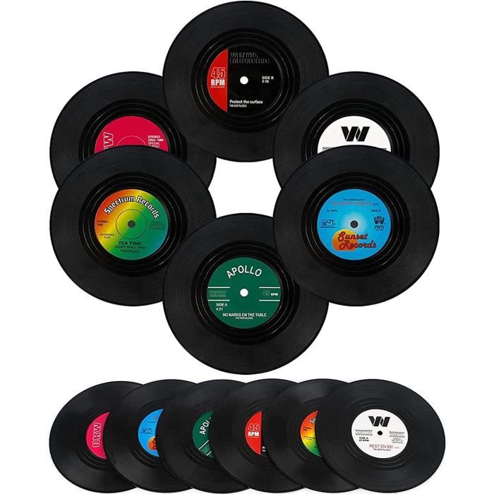 Lot de 6 dessous de verre vinyle Eat Sleep Ski Repeat