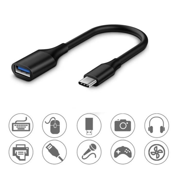Cable adaptateur USB OTG Femelle vers USB Type C Male - Smartphone Tablette PC MAC - Straße Tech ®