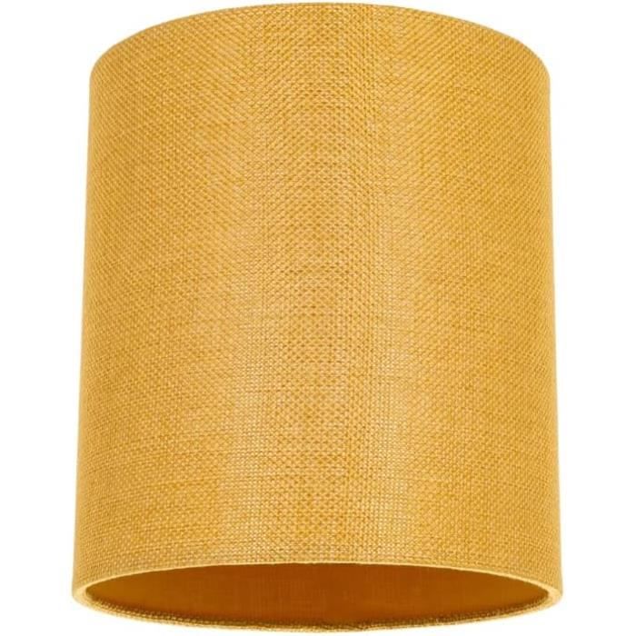 Abat-jour Cylindrique En Jute Marron - 25x20 Cm - Design Moderne Pour Lampe E27 - Décoration Naturelle Et Chaleureuse