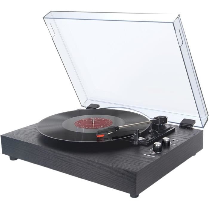Tourne-disque Vinyle 3 Vitesses Avec Haut-parleurs Intégrés Et Bluetooth - Portable, Avec étui Et Arrêt Automatique