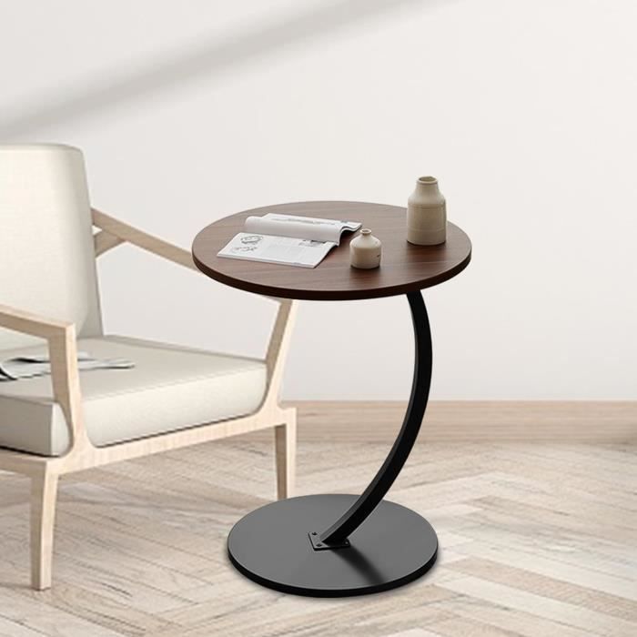 Table Basse Petite Table Ronde Multi-usages Table De Canapé Table D'appoint De Plateau En Métal