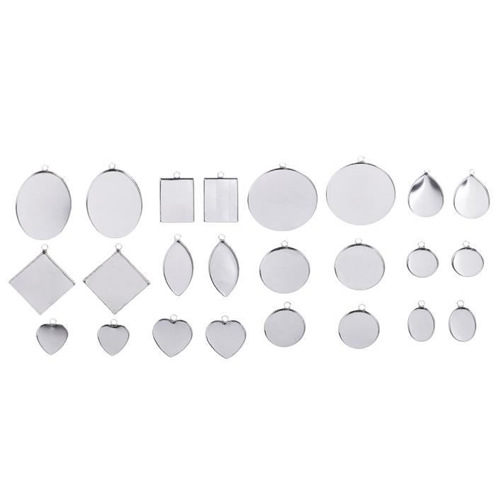 5 sets acier inoxydable blanc lunette soleil avec verre Cabochons Pendentifs Charms