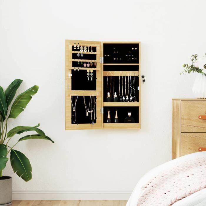 vidaXL Armoire à bijoux avec miroir murale 30 x 8 5 x 67 cm 353210