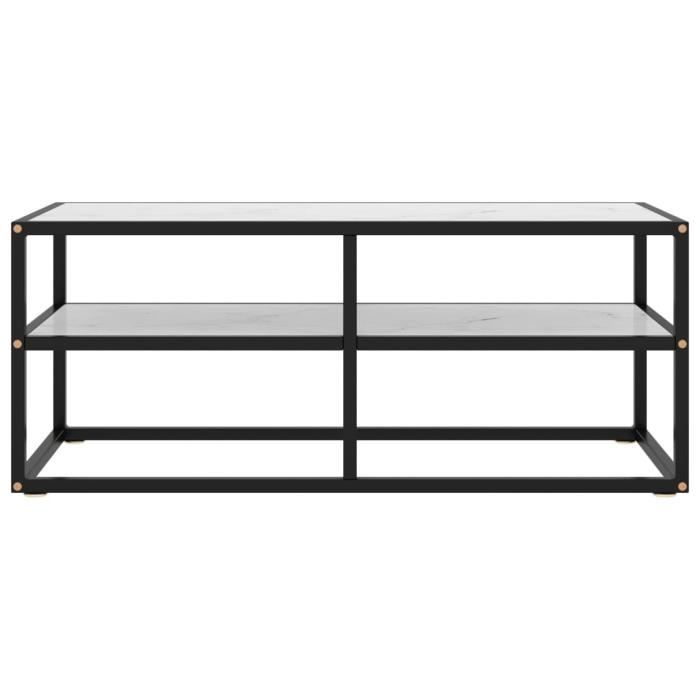 meuble tv - vidaxl - noir et blanc - 100x40x40 cm - design contemporain - étagère de rangement