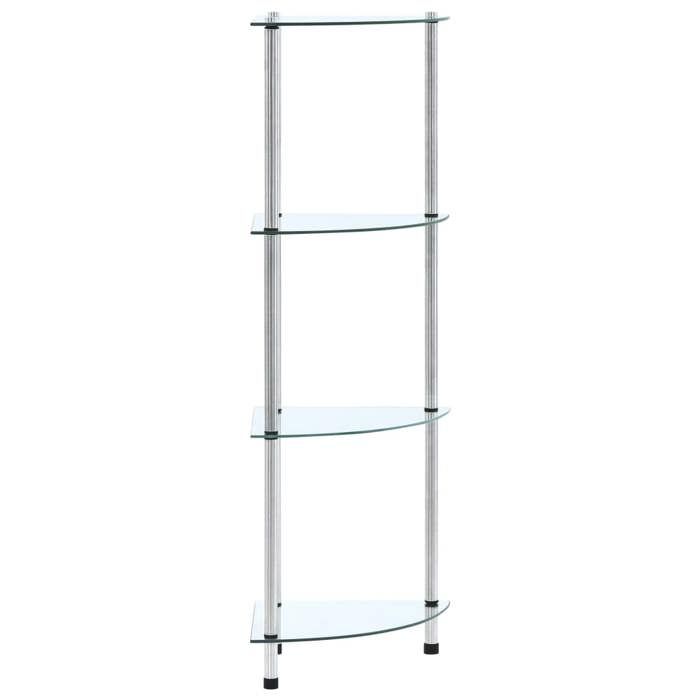 vidaXL Étagère 4 niveaux Transparent 30x30x100 cm Verre trempé 249515