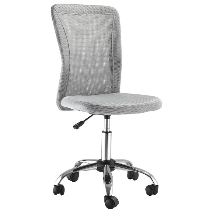 Chaise de bureau - Vinsetto - ergonomique réglable piètement chromé pivotant 360° confort - maille - gris