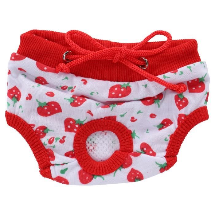 Meilleurs prix pour Culottes Physiologiques pour Chiens - Vvikizy - Motif Fraises - Rose