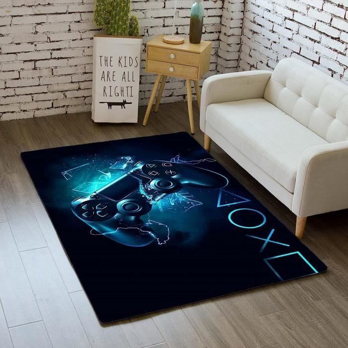 Tapis Antidérapant Salon Tapis De Jeu Géant 80x120cm - Motif Manette De Jeu Coloré, Antidérapant Pour Chambre D'ado Ou Salon Grand Tapis Salon