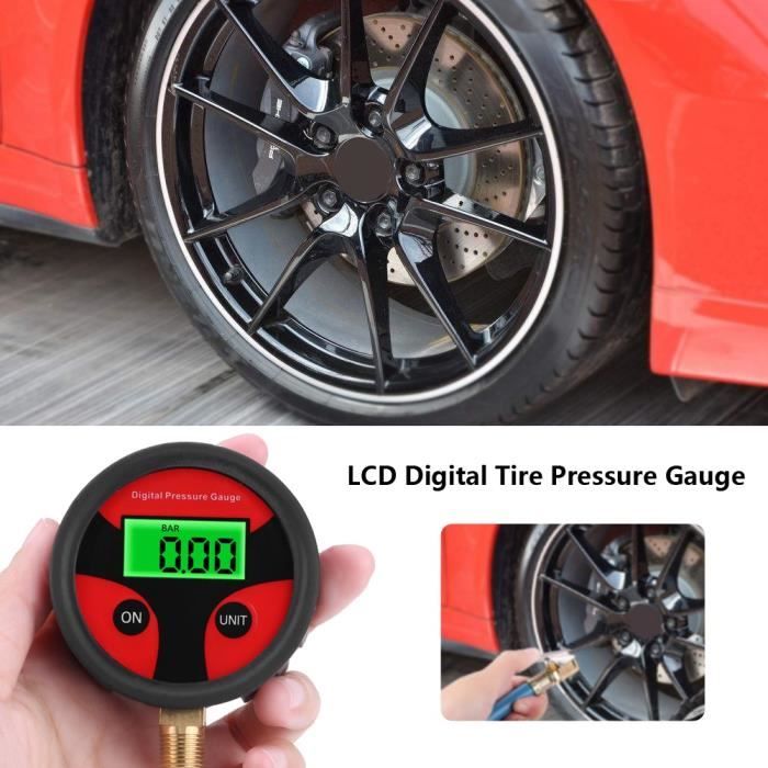 Jauge de pression des pneus manomètre digital numérique testeur de pression 0-200PSI HB007