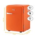 Mini Réfrigérateur Portable 40L, Mini Frigo de Chambre ou Hôtel - Silencieux, Réglages de Température, Retro, Orange-1