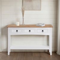 Table Console à 2 niveaux 2 Tiroirs 100 x 30 x 81,5 CM Style Industriel