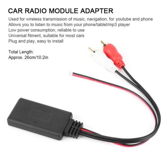 ARAMOX module Bluetooth de voiture Adaptateur RCA Radio Bluetooth 5.0 Câble  de musique Audio sans fil pour voiture automatique - Cdiscount Informatique