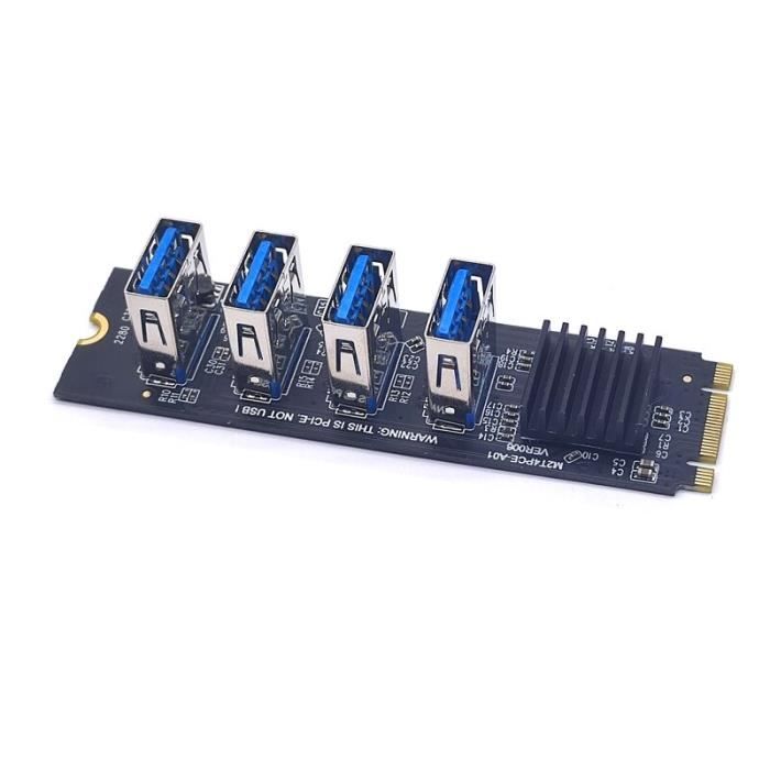 M.2 Carte Fille M2 NGFF NVME PCIE PCI Express X16 1 à 4 USB 3.0 Fente  Multiplicateur Adaptateur de Moyeu Pour - Cdiscount Informatique