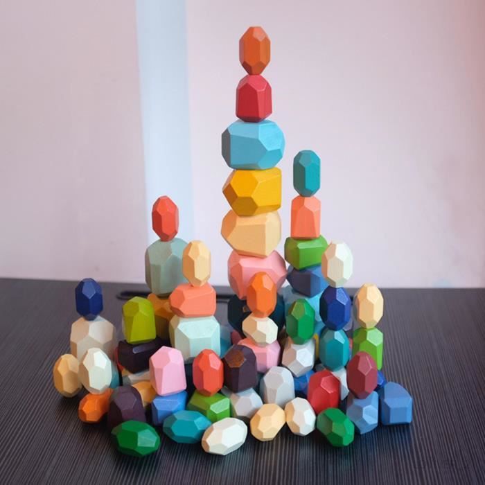 Équilibrage en bois pierres empilables Montessori Puzzle créatif jouets