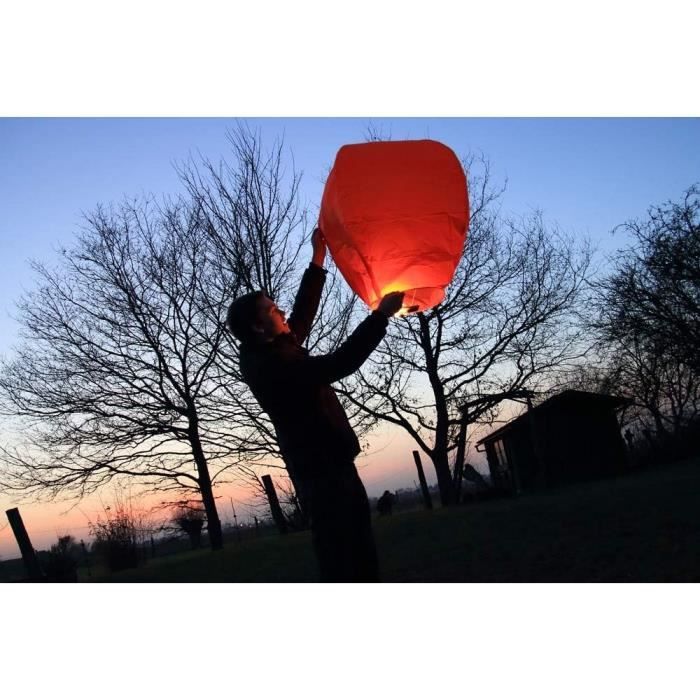 Lot De 10 Lanternes Chinoises, Biodégradables, Montgolfière Volant, Ballon  Aérien, Ciel, Fête Sky Lantern (Rouge)[N240] - Cdiscount Maison