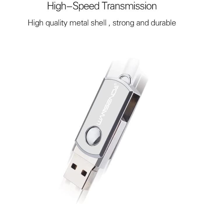 SSK Cle USB 64Go Clé USB 3.2 Haute Vitesse Clef USB 2 en 1 Métal Flash  Drive jusqu'à 150Mo/s, OTG Double Cles USB Stockage Imperméable Mémoire  Stick