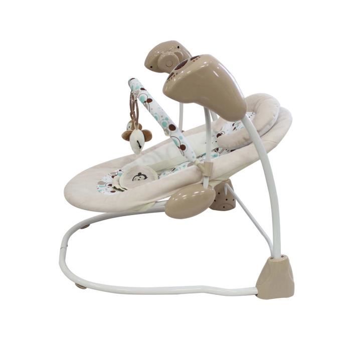 Transat balancelle avec jouets et mélodies bébé 0-6 mois Petit Singe -  Beige