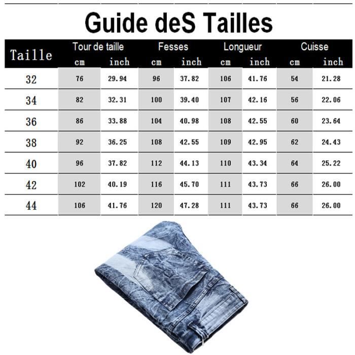 Jeans homme de marque luxe Jeans dechiquetes Personnalite slim stretch Serre Pantalon homme Bleu Bleu Cdiscount Pret a Porter