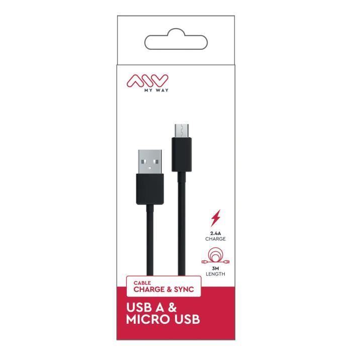 Câble Multi USB 3 en 1 Tressé et Renforcé - USB-C, Micro-USB et Lightning -  1.2m - Français