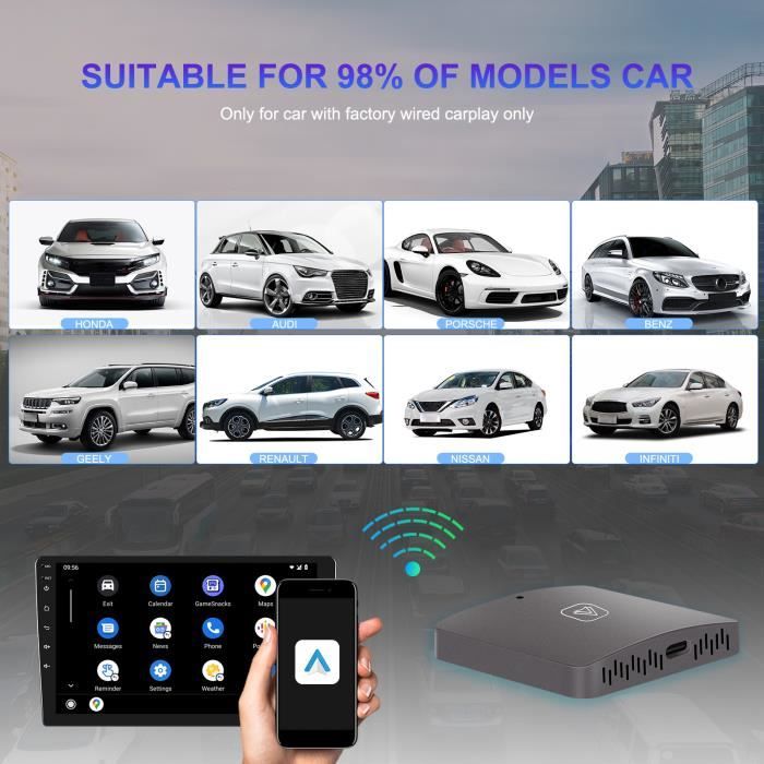 Android Auto box Système Android adaptateur de machine de voiture Câblé à  sans fil Adaptateur automatique sans fil Android noir - Cdiscount Auto
