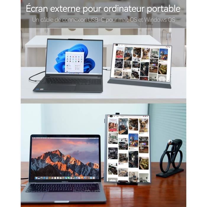 Ecran Portable, 13.4 Pouces Moniteur Portable, 3840X2400 Écran Portable ...