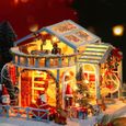 Bricolage Noël Miniature Maison De Poupée Kit Mini 3d Maison En Bois Chambre Artisanat Avec Meubles Led Lumières Fête Des-2