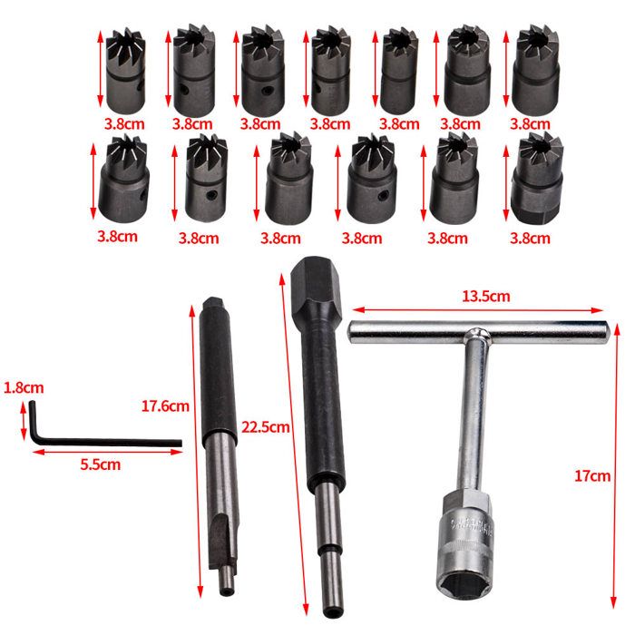 17 PCS Injecteur Diesel Si ge Cutter Set Utilis Pour Nettoyer Et 17-pcs-injecteur-diesel-si-ge-cutter-set-utilis-pour-nettoyer-et
