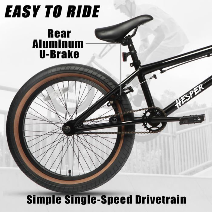 Cubsala Vélo BMX Freestyle De 50,8 Cm Pour Enfants De 6, 7, 8, 9, 10, 11, 12, 13, 14 Ans Pour Garcons Et Debutants Dore