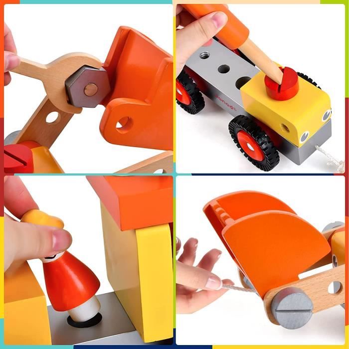 Generisch Pelleteuse pour - Camion de construction à inertie - Pelleteuse en ABS avec bras articulé et cabine rotative - Pour - Bac à sable Play Home