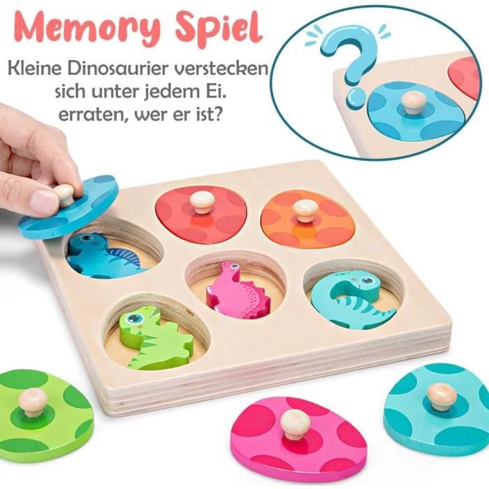Puzzle en Bois - Jouets Montessori Enfant 1 2 3 4 Ans - Dinosaures ...